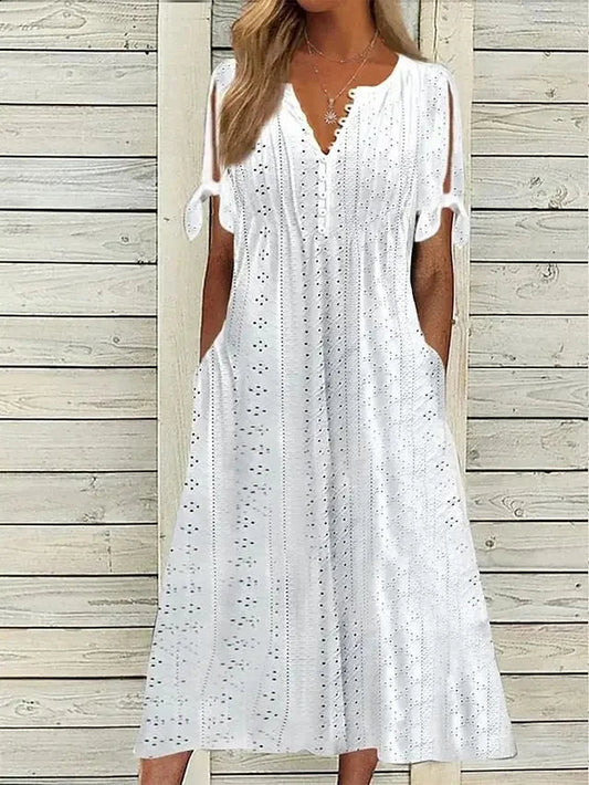 Isa | MIDI COTTON DRESS WITH RELAXED ELEGANCE 0