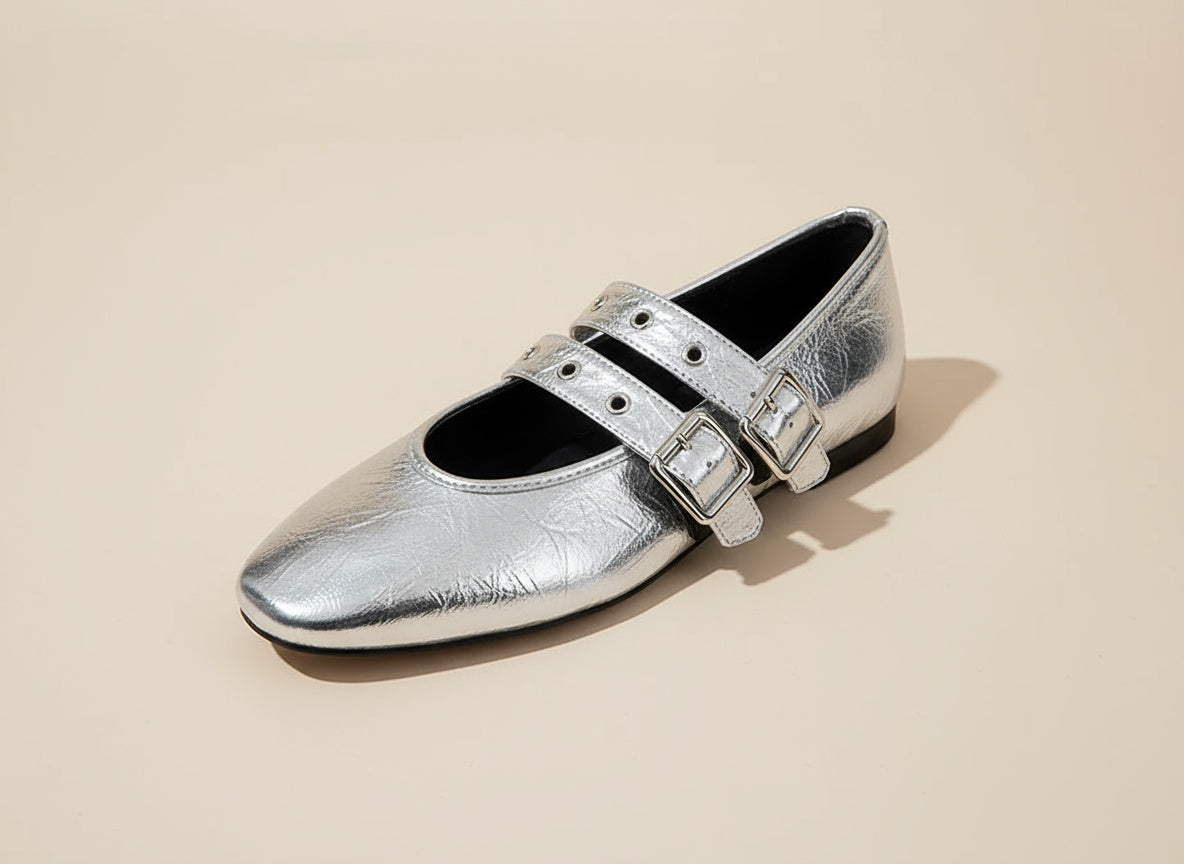 Ivy | Double Buckle Flats 0