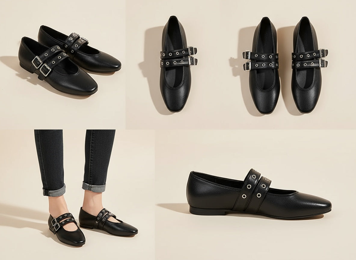 Ivy | Double Buckle Flats 2