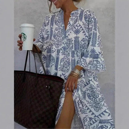 Ivy | Women's Loose-Fit Printed Tunic Swing Mini Dress 3
