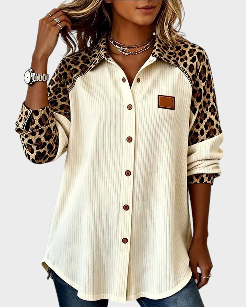 Jackie™ Leopard Print Button-Down Shirt 0