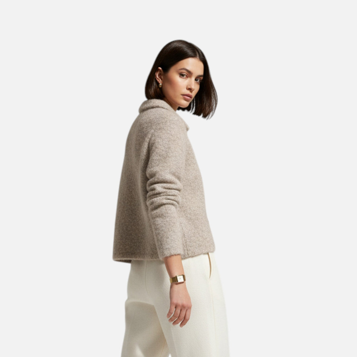 Women's Knit Cardigan | Floral Buttons & Cropped Fit 3