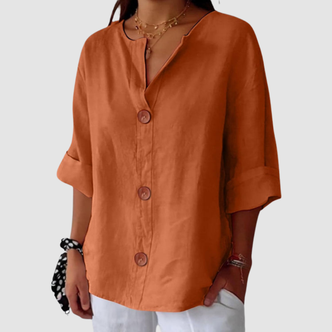 Leah™ Casual Linen Blouse 0