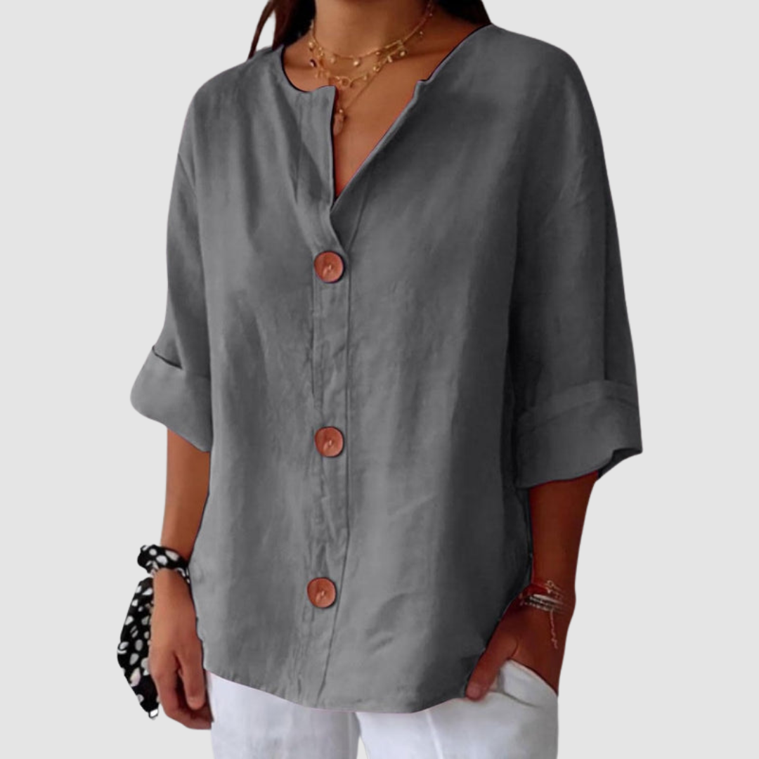 Leah™ Casual Linen Blouse 1