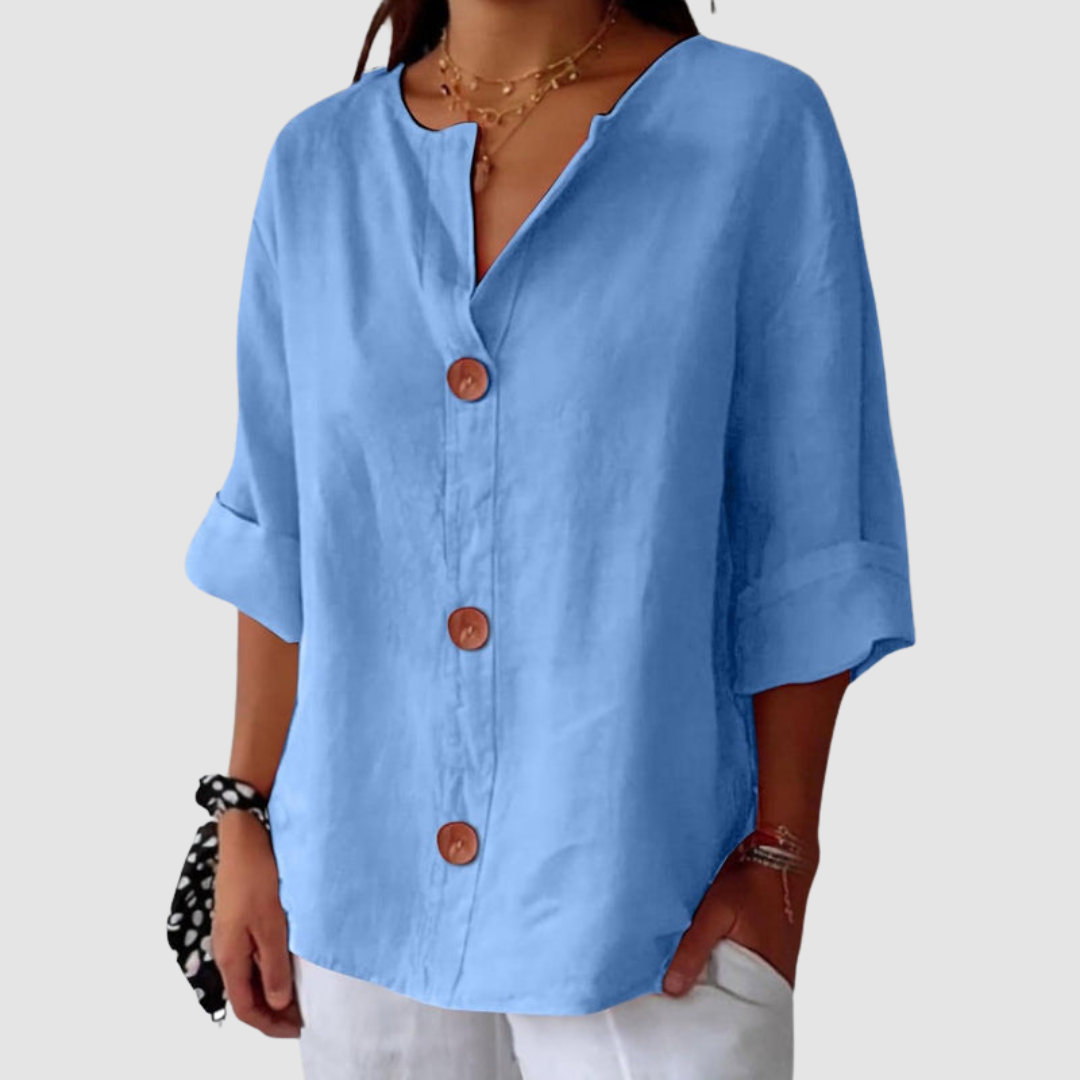 Leah™ Casual Linen Blouse 10