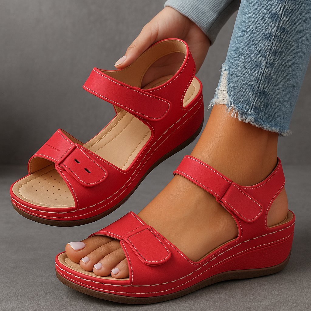 Lily | Women's Orthopedic Sandals Wedge Platform Adjustable Velcro 6