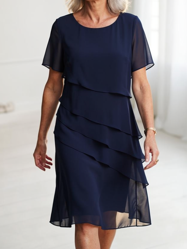 Linda | Elegant Comfort Ruffle Dress 0