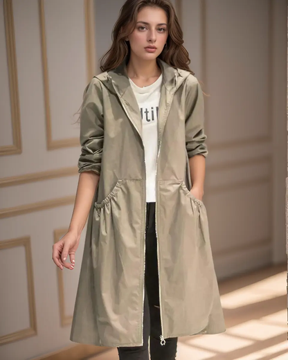 Long Waterproof Raincoat for Women – Stylish & Weather-Resistant 1