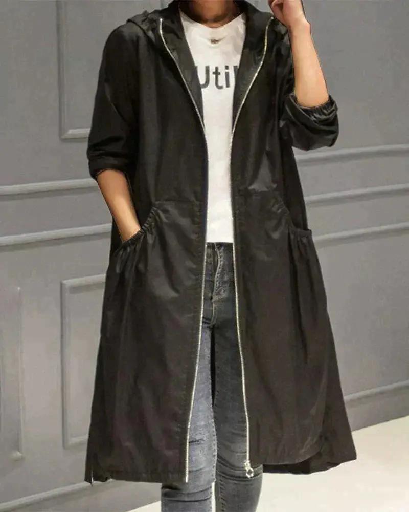 Long Waterproof Raincoat for Women – Stylish & Weather-Resistant 3