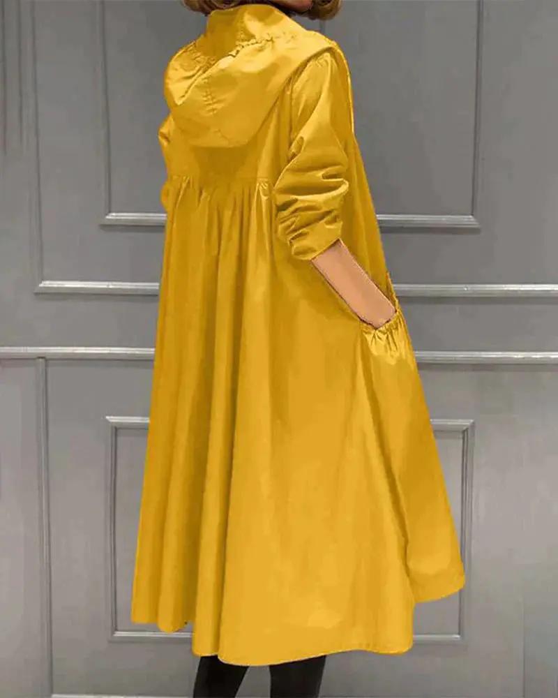 Long Waterproof Raincoat for Women – Stylish & Weather-Resistant 4