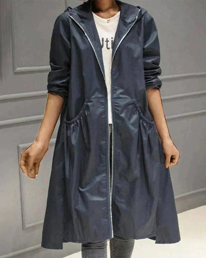 Long Waterproof Raincoat for Women – Stylish & Weather-Resistant 6