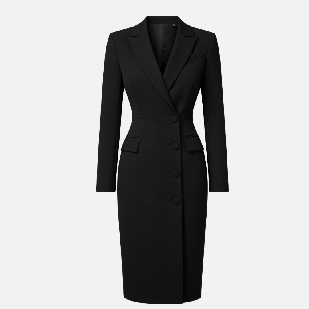 Lorna - Elegant Long Sleeve Bodycon Midi Blazer Dress 4