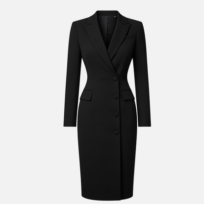 Lorna - Elegant Long Sleeve Bodycon Midi Blazer Dress 4