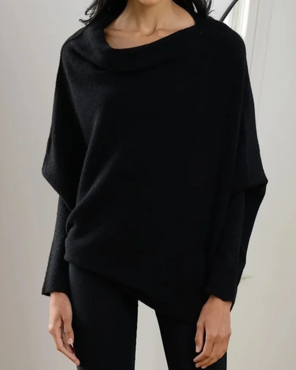 Women's Asymmetrical Knit Jumper | Swing Neckline Design 3