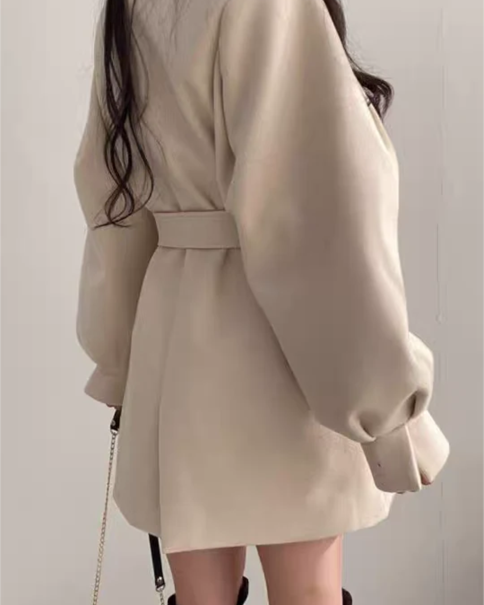 Women's Belted Trench Coat | Slim Fit & Puff Sleeve 4