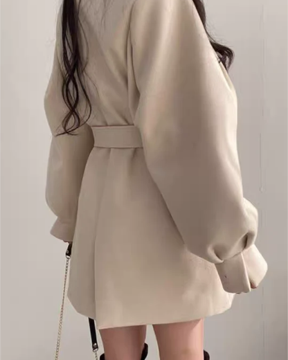Women's Belted Trench Coat | Slim Fit & Puff Sleeve 4