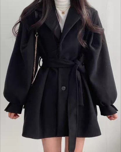 Women's Belted Trench Coat | Slim Fit & Puff Sleeve 6