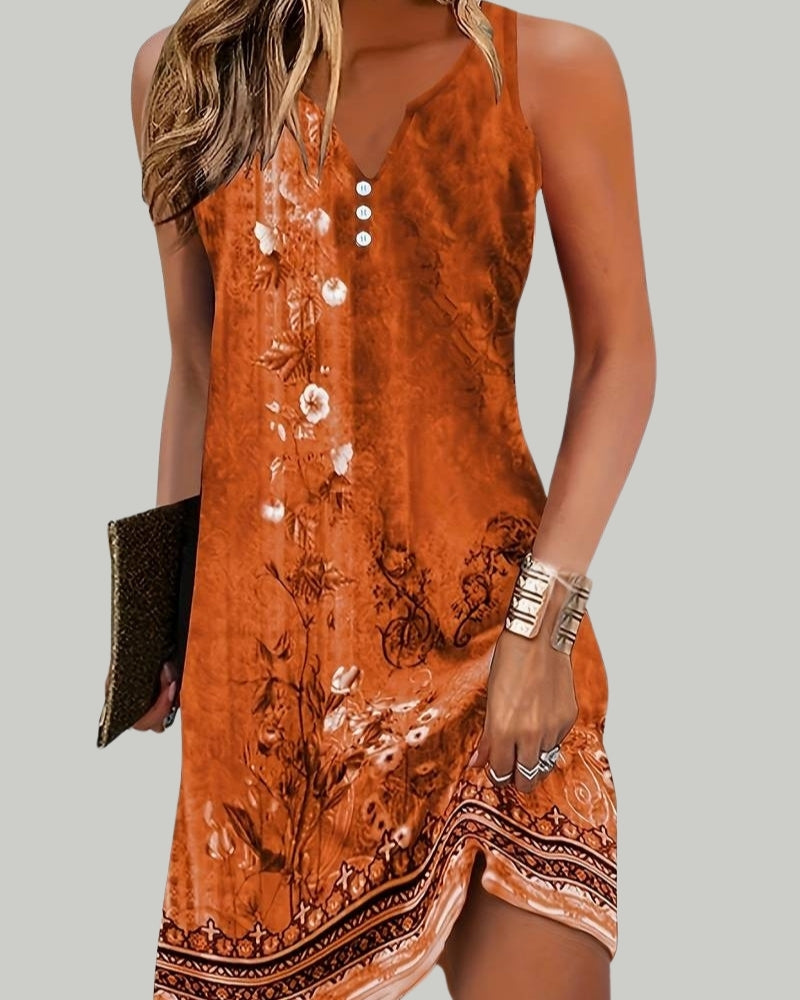Lunaria - Womens Sleeveless V Neck Midi Summer Dress 2