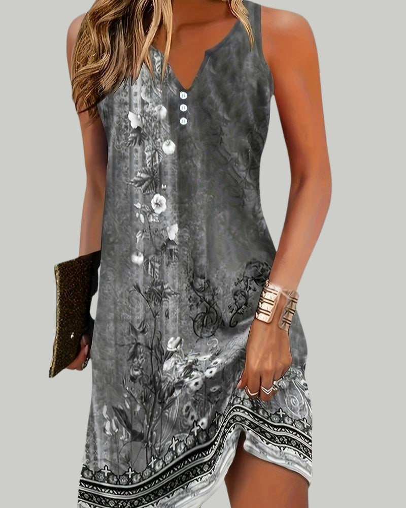 Lunaria - Womens Sleeveless V Neck Midi Summer Dress 3