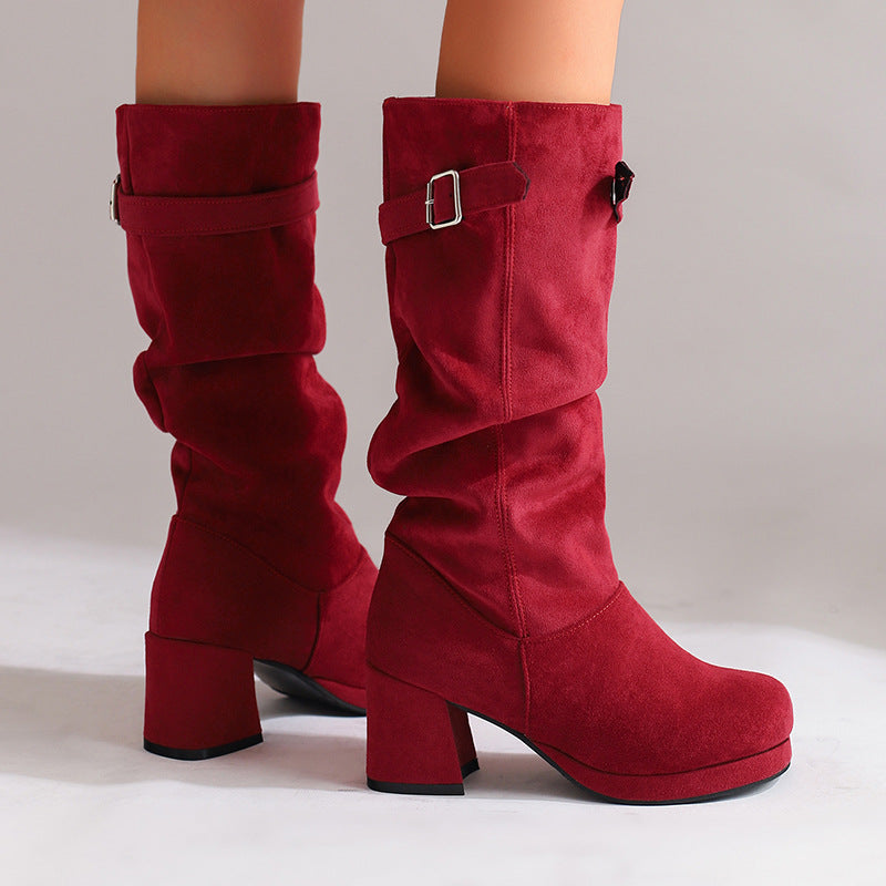 Women's Knee-High Buckle Boots | Adjustable Fit & Block Heel 3