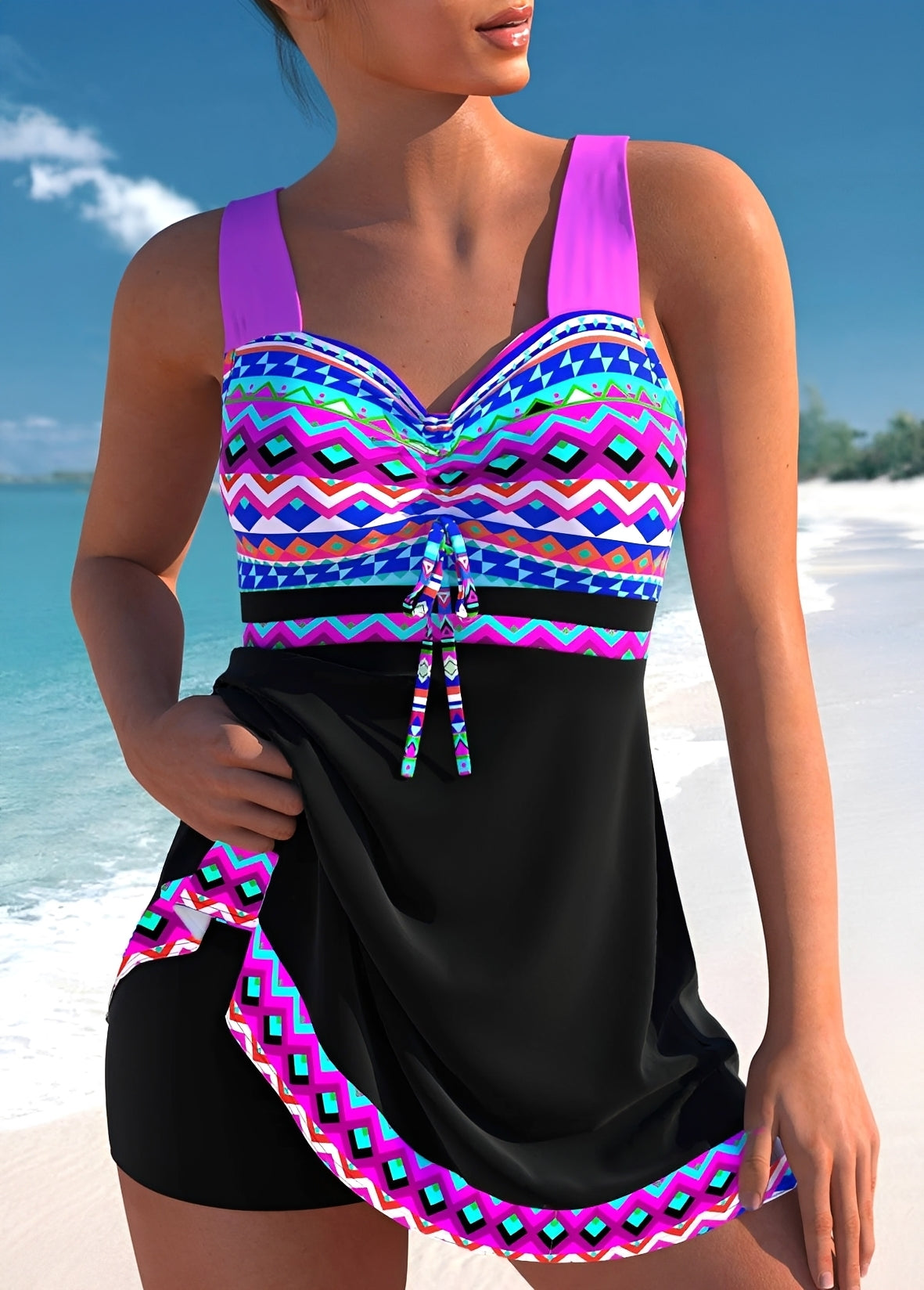 Margaret - Quick-drying swimsuit with split skirt for women 1
