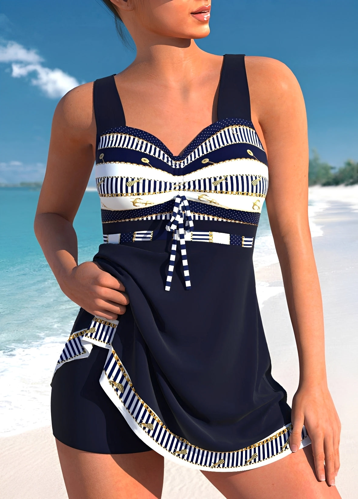 Margaret - Quick-drying swimsuit with split skirt for women 3