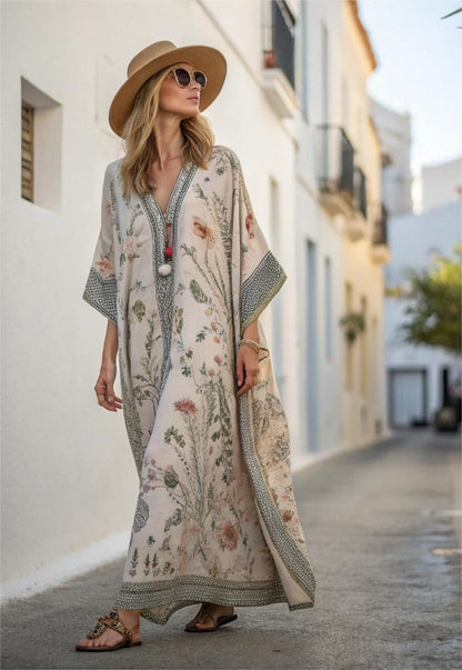 Maxi Dress | Elowyn Floral Kaftan Maxi Dress for Women