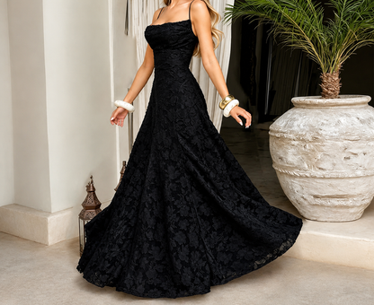 Maxi Dress | Selvira Lace Spaghetti-Strap Evening Gown for Women