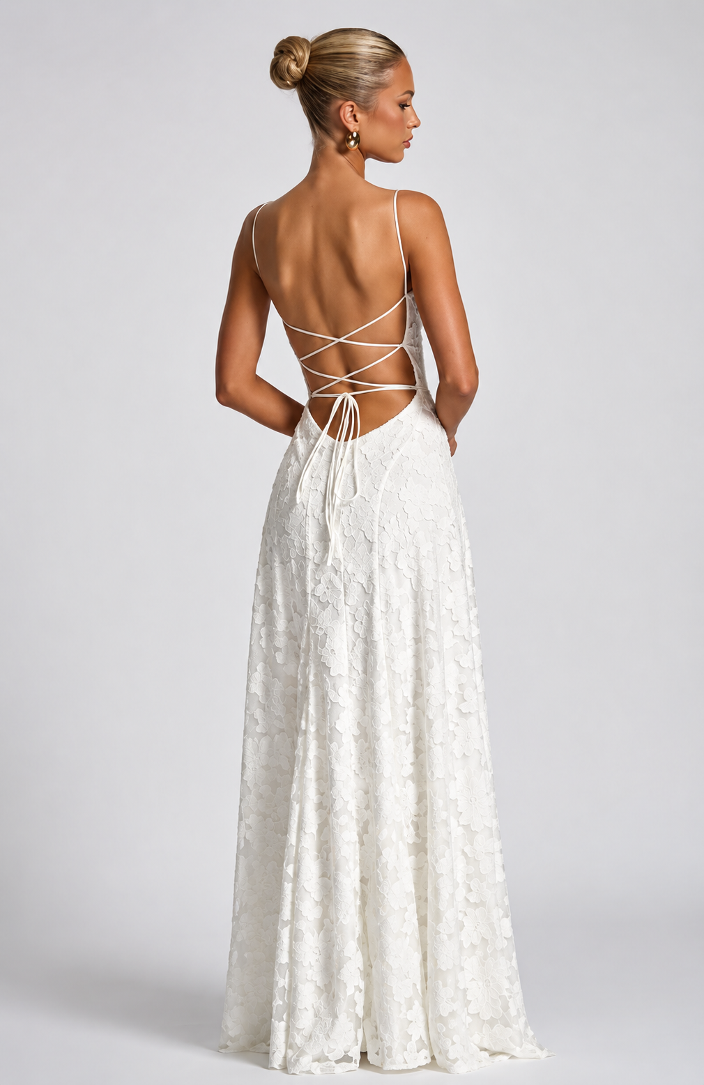 Maxi Dress | Selvira Lace Spaghetti-Strap Evening Gown for Women
