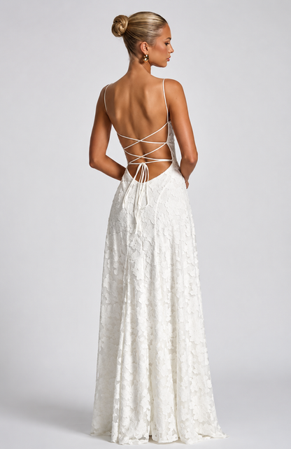 Maxi Dress | Selvira Lace Spaghetti-Strap Evening Gown for Women