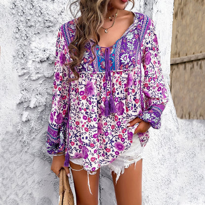 Maya | Comfortable And Warm Bohemian Tunic Blouse 2