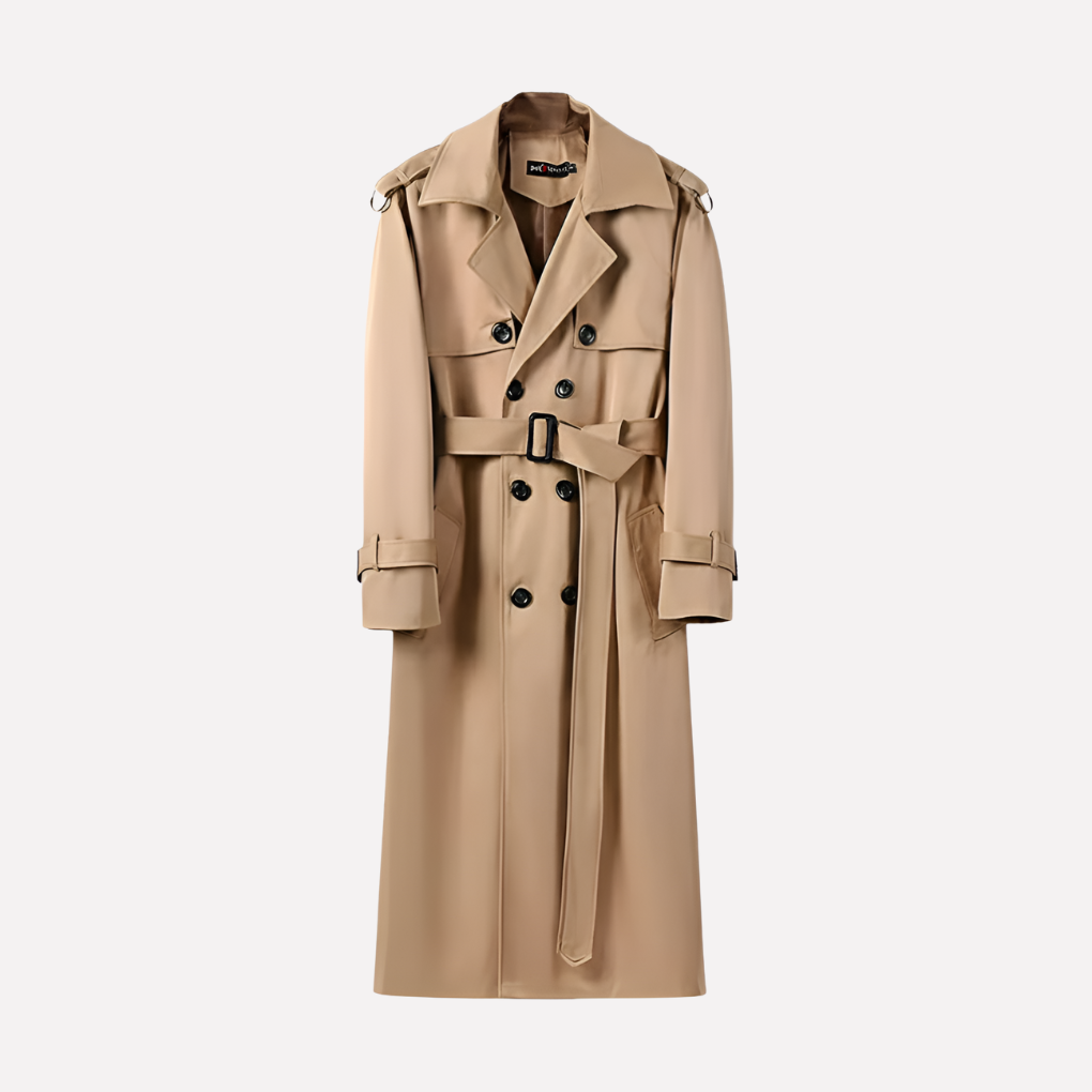 Men’s Over the Knee Belted Trench Coat 0