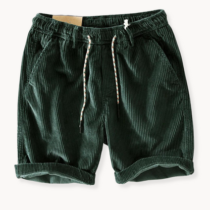 Men's Corduroy Shorts | Drawstring Waist Roll Cuff Style