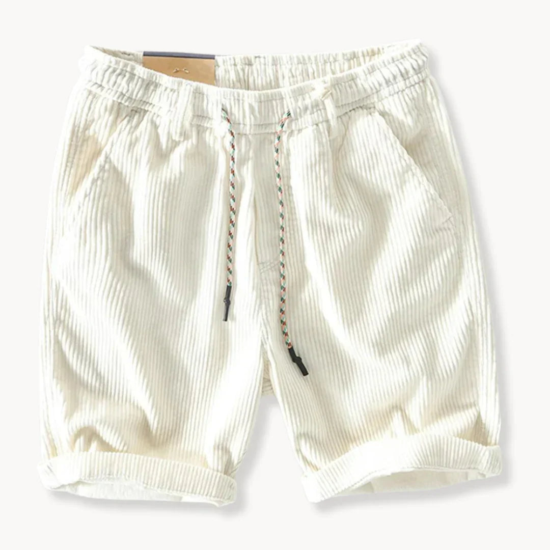 Men's Corduroy Shorts | Drawstring Waist Roll Cuff Style