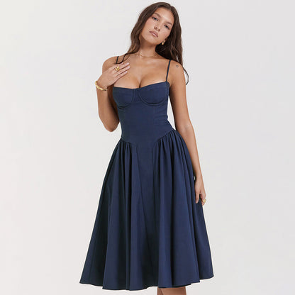 Midi Dress | Jessica Bustier Spaghetti-Strap Midi Dress for Women