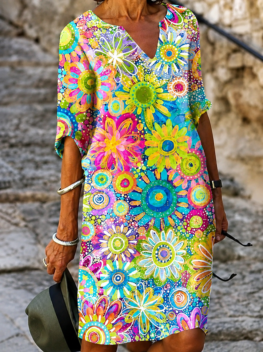 Midi Dress | Vibrant Floral Boho