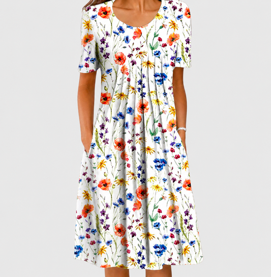 Midi Dress | Wildflower Print A-Line