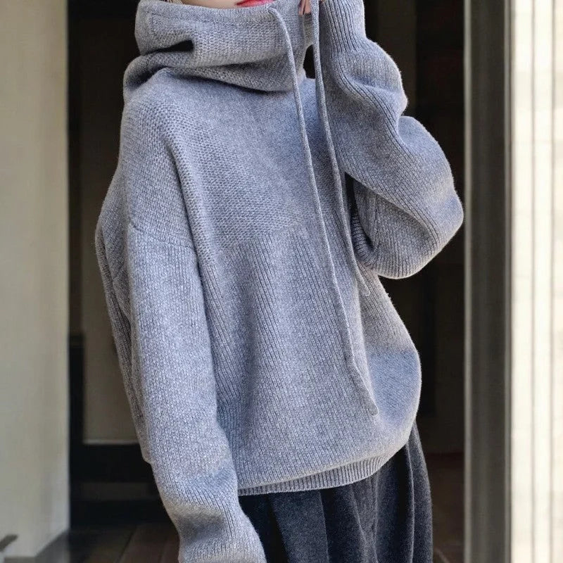 Women's Hoodie | Folded Cowl Neck, Deep Ribbed Cuffs