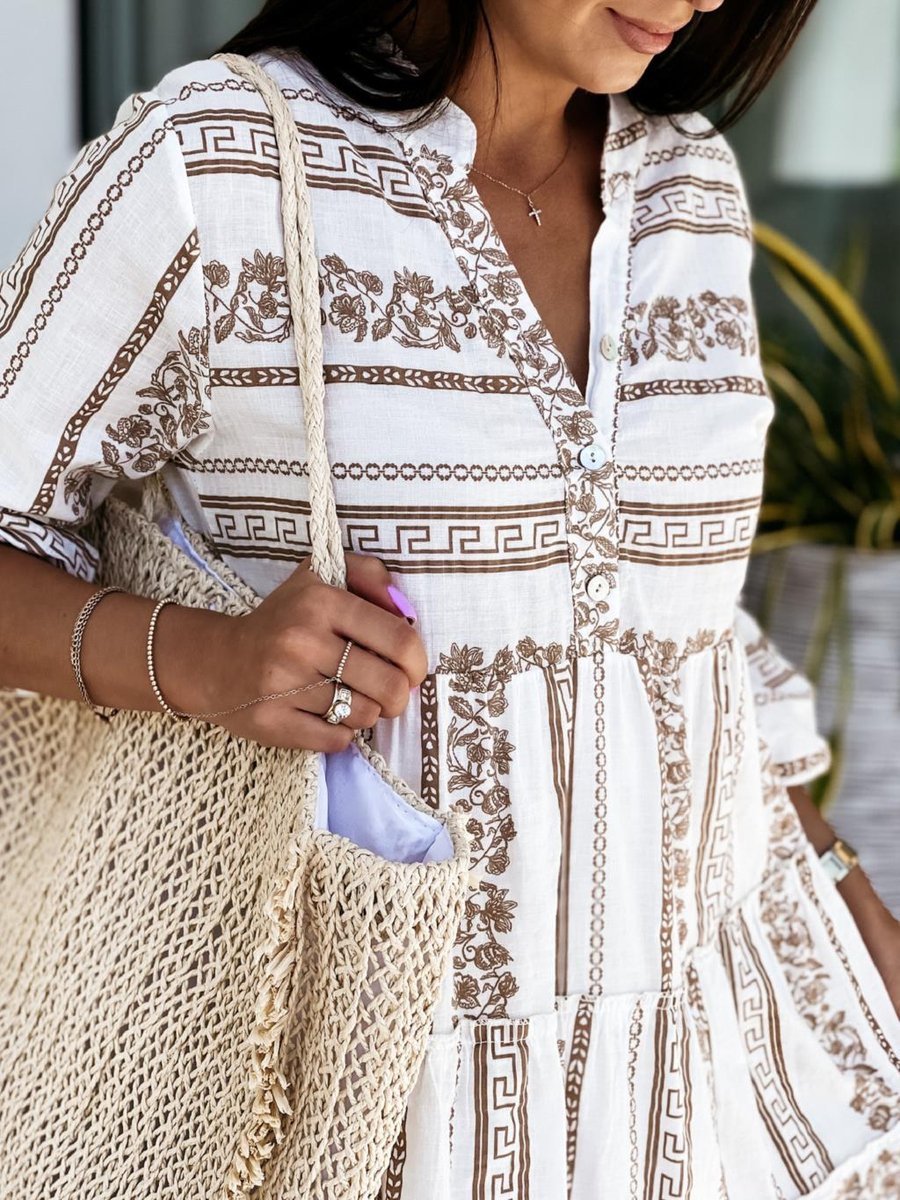 Mini Dress | Boho Tiered Floral Print Tunic
