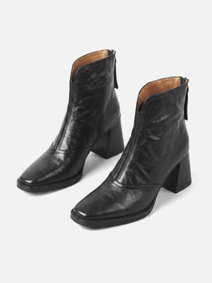 Women's Ankle Boots | Square Heel & Zip Fastening 1