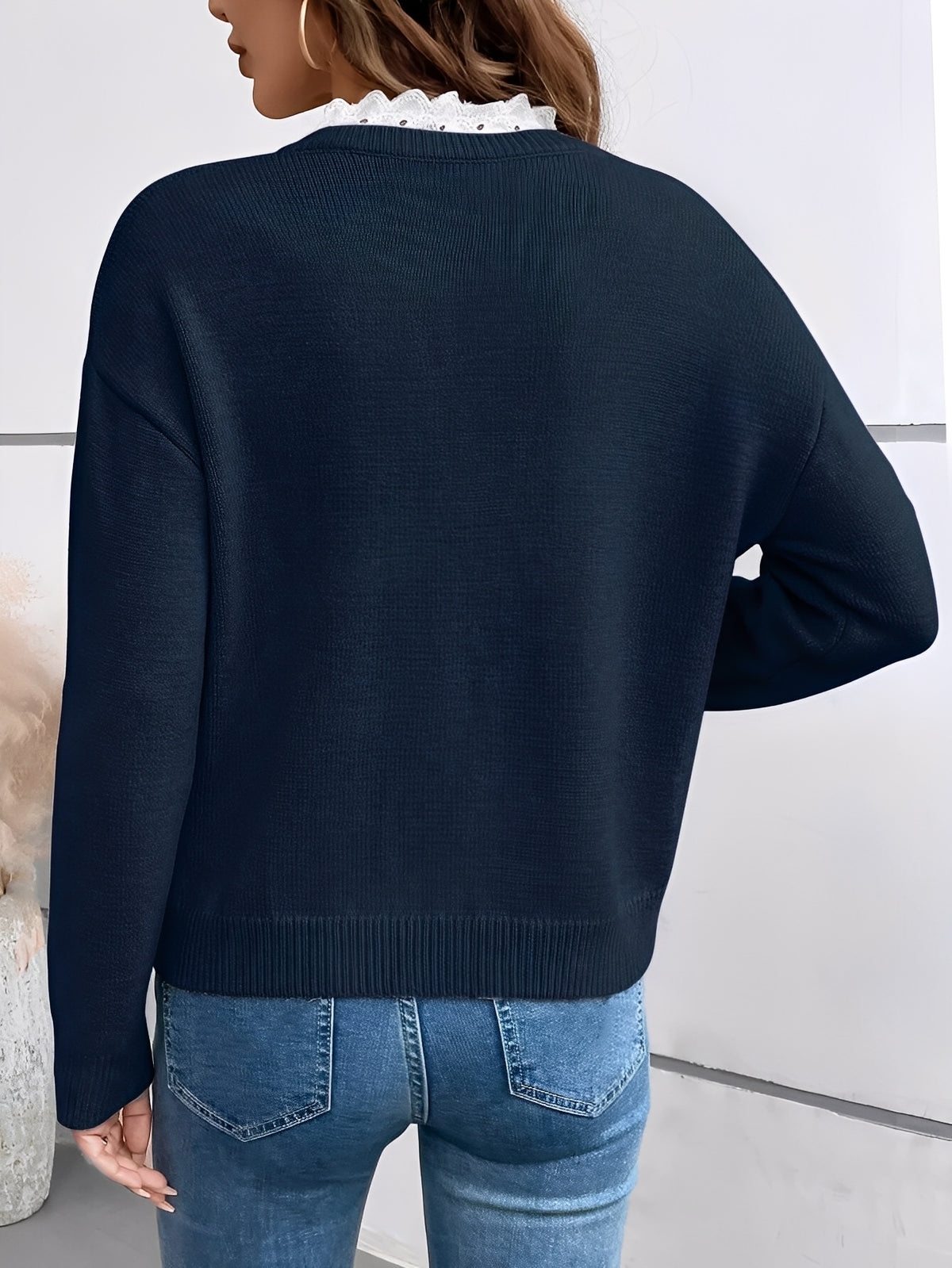 Women's Embellished Neckline Jumper | Elegant Detail Design