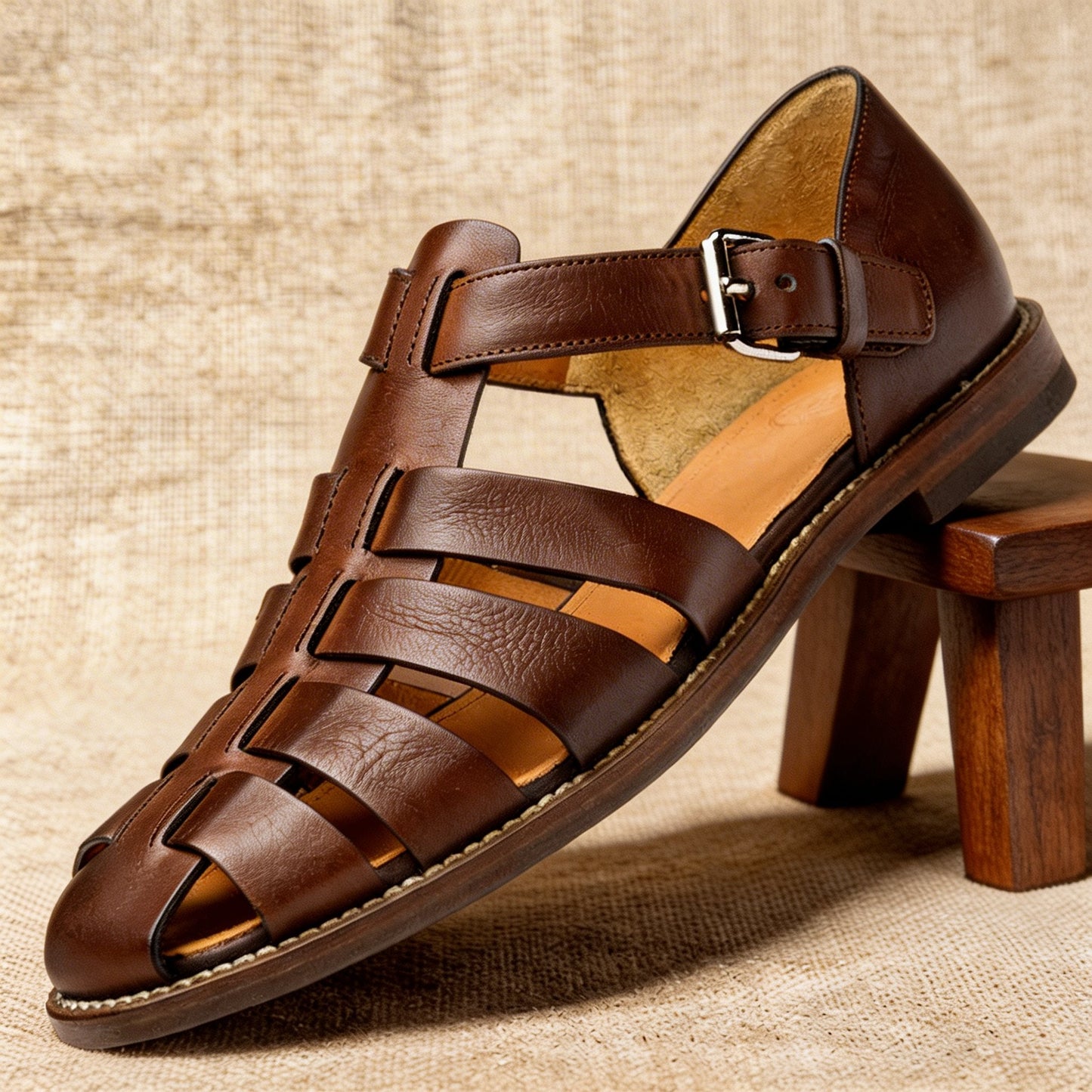 Noah | Fisherman Sandals Premium Leather Closed-Toe Woven Straps 5