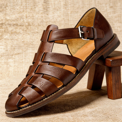 Noah | Fisherman Sandals Premium Leather Closed-Toe Woven Straps 5