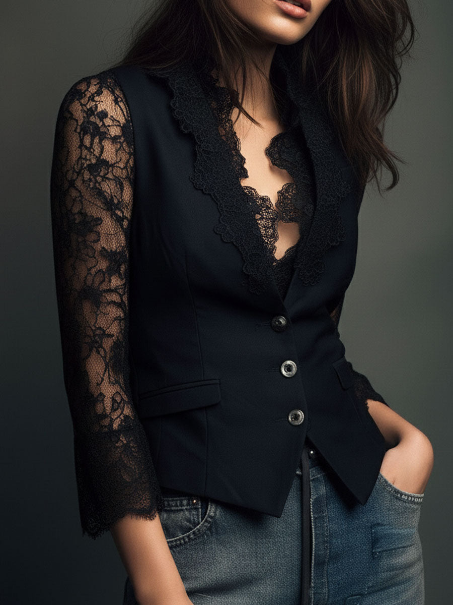 Noirelle - Lace Blazer Top 7