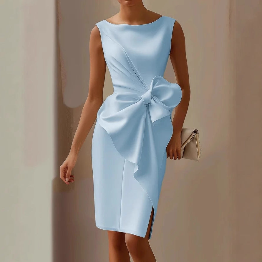 Norélia - Elegant midi dress with bow detail 2