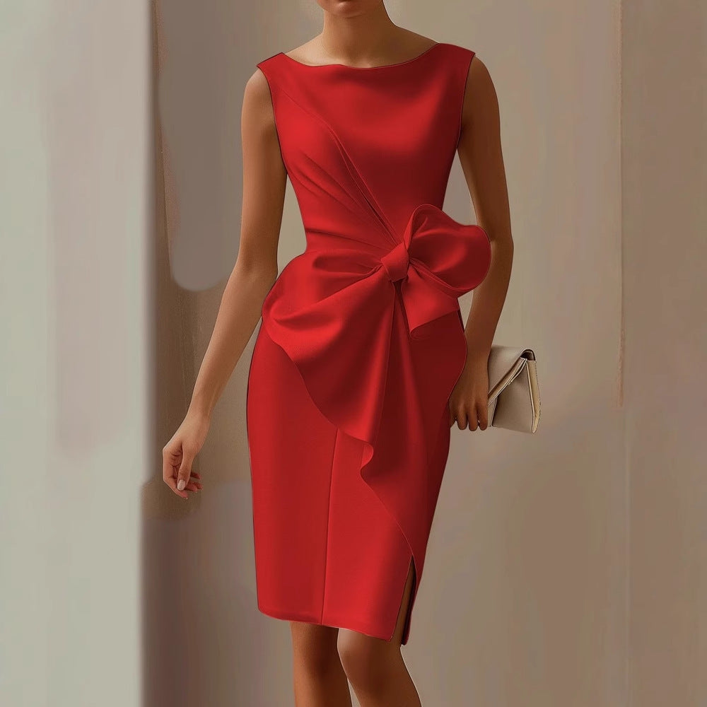 Norélia - Elegant midi dress with bow detail 3