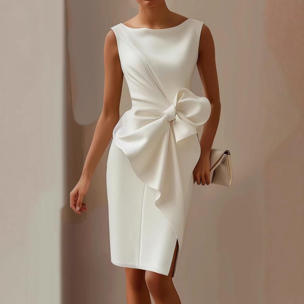 Norélia - Elegant midi dress with bow detail 4