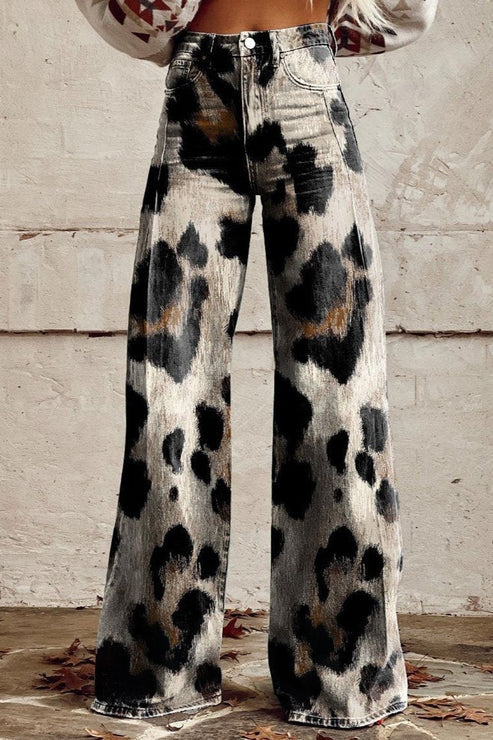 Women's Wide-Leg Trousers | Bold Retro Print 11