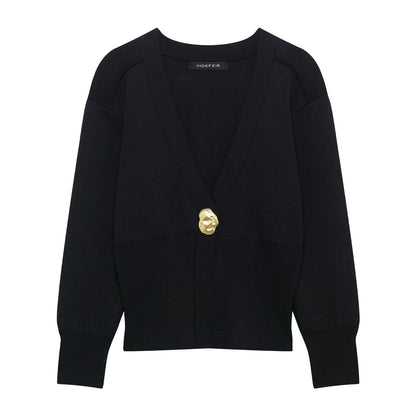 Women's Cropped Cardigan | Structured Shoulder Design 5