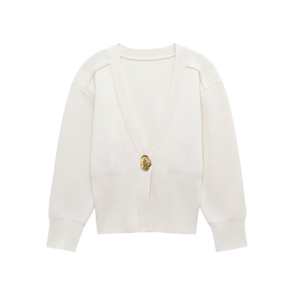 Women's Cropped Cardigan | Structured Shoulder Design 4